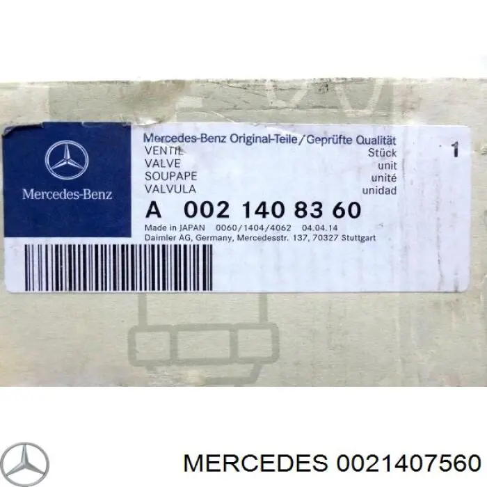 Válvula de derivación EGR Mercedes 0021407560 precio, desde 124,87 EUR