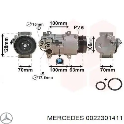 0022301411 Mercedes compresor de aire acondicionado