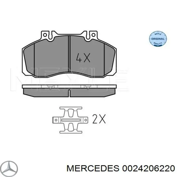 0024206220 Mercedes pastillas de freno traseras