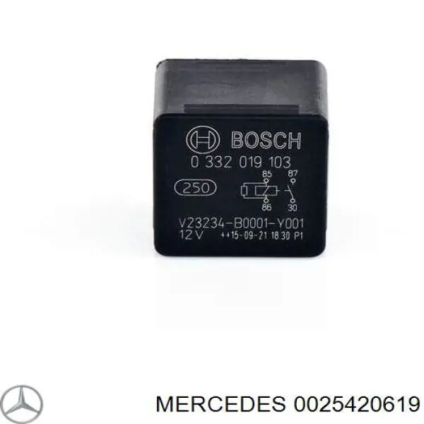 0025420619 Mercedes relé, ventilador de habitáculo