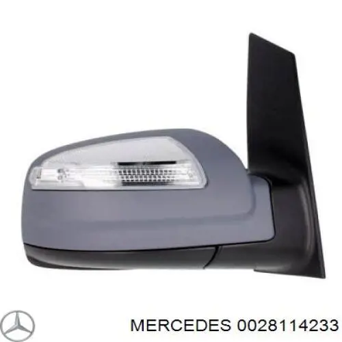 0028114233 Mercedes cristal de espejo retrovisor exterior derecho