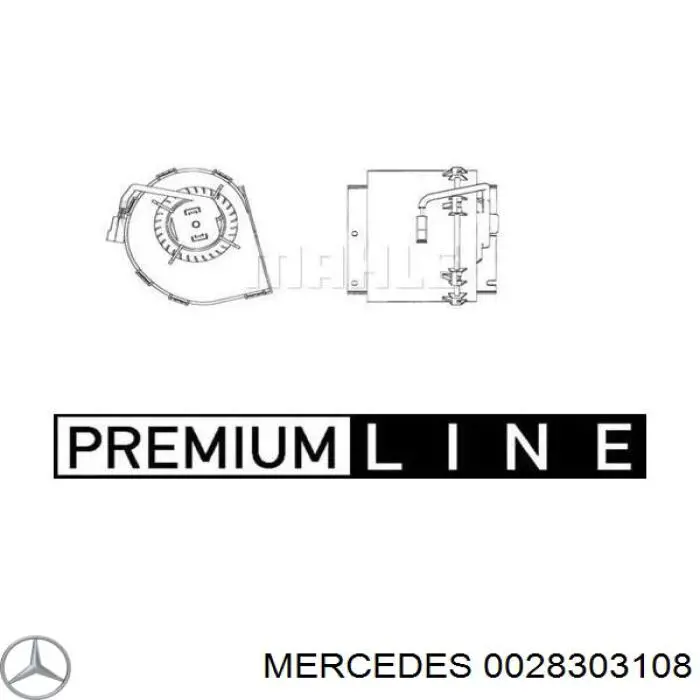 0028303108 Mercedes motor ventilador trasero de la estufa (calentador interno)