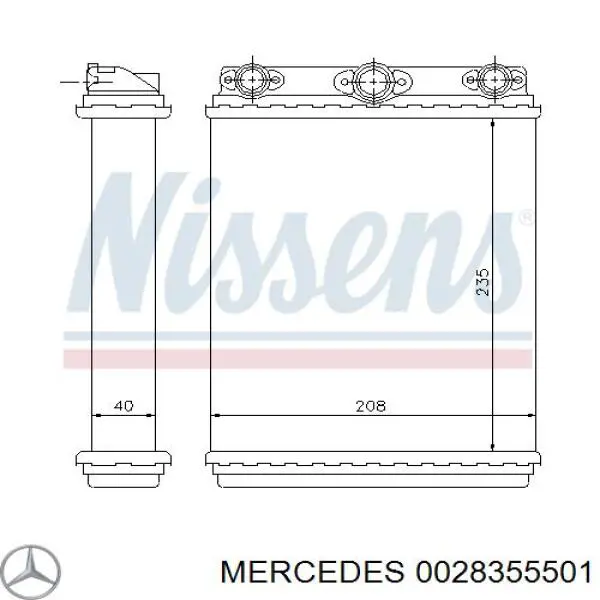 0028355501 Mercedes radiador de calefacción