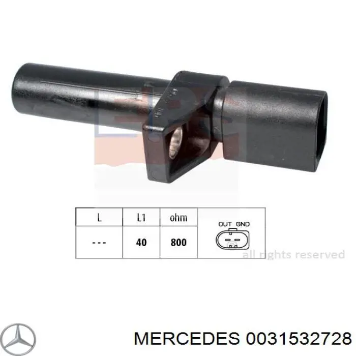 0031532728 Mercedes sensor de cigüeñal