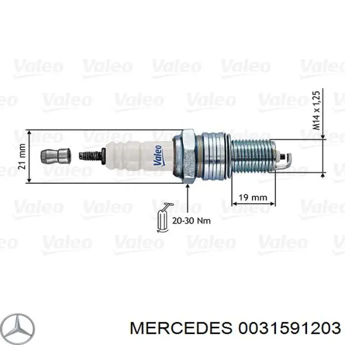 0031591203 Mercedes bujía