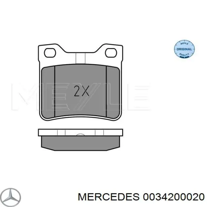 0034200020 Mercedes pastillas de freno traseras