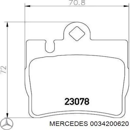 0034200620 Mercedes pastillas de freno traseras