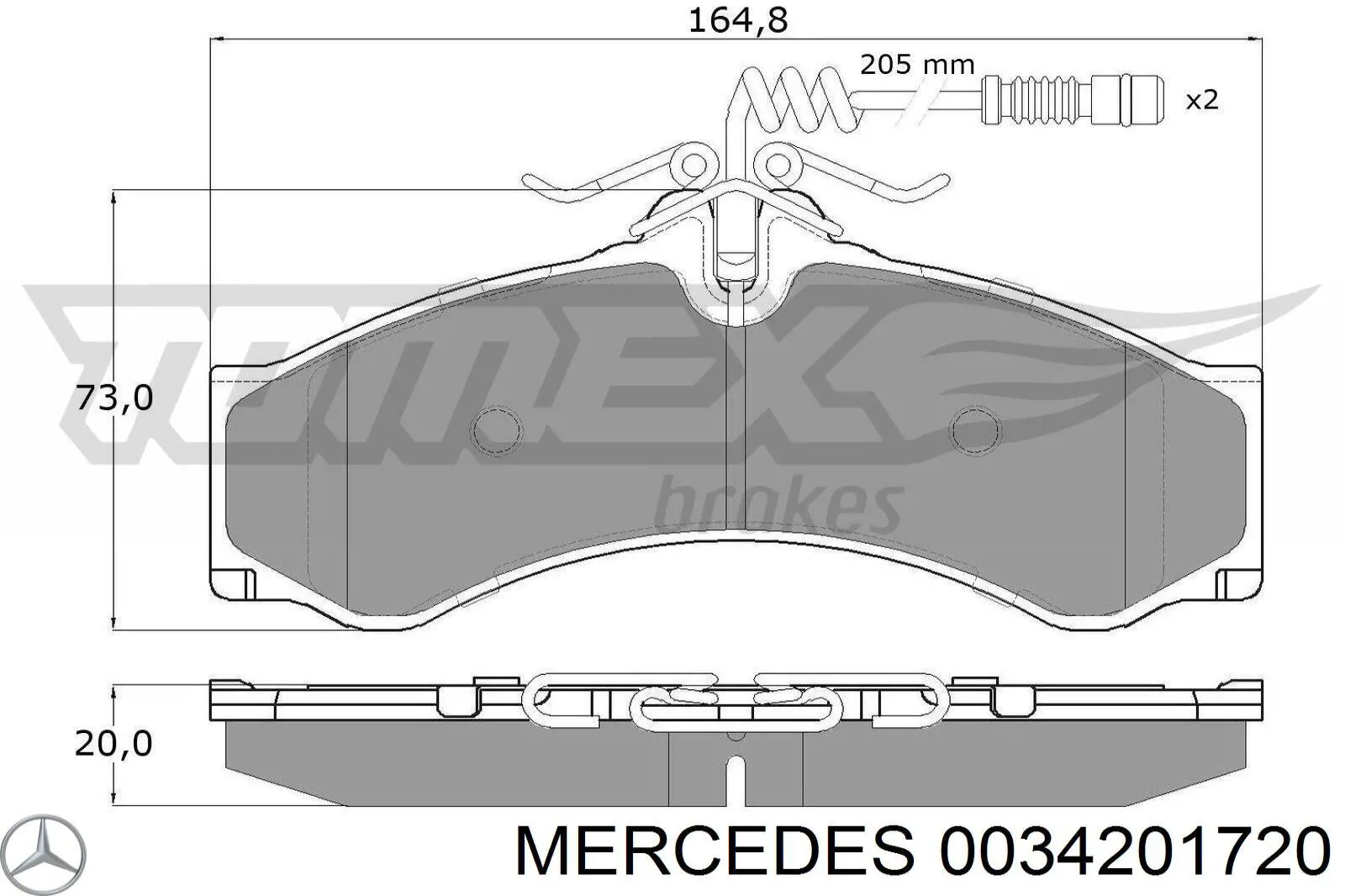 0034201720 Mercedes pastillas de freno delanteras