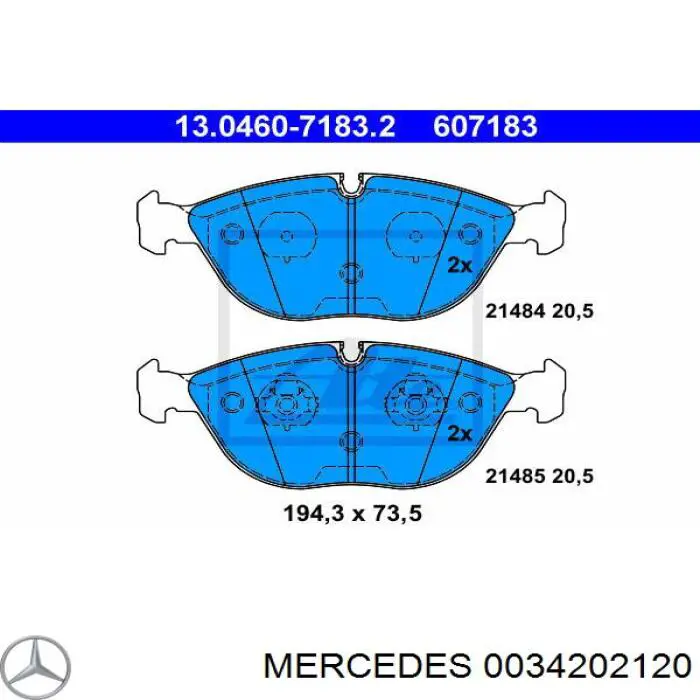 0034202120 Mercedes pastillas de freno delanteras