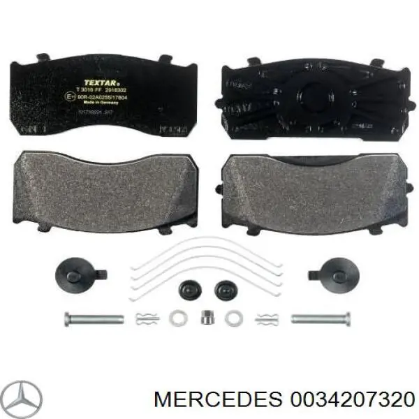 0034207320 Mercedes pastillas de freno delanteras