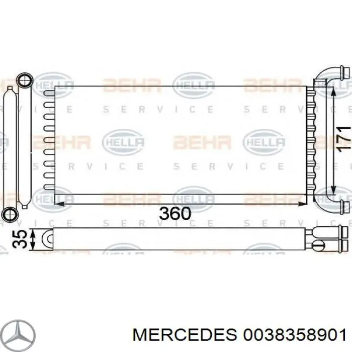 0038358901 Mercedes radiador calefacción
