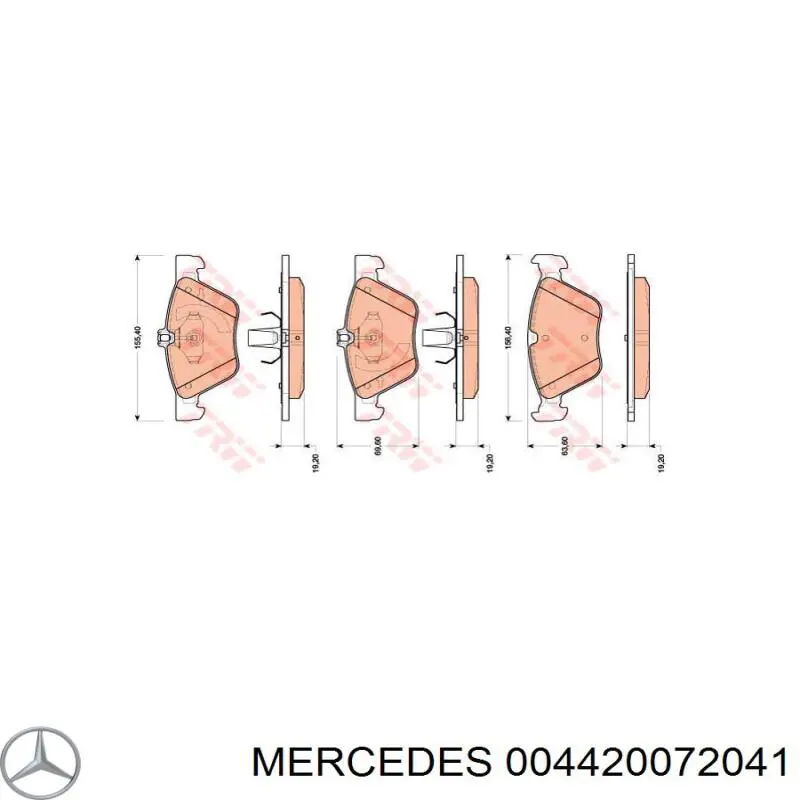 004420072041 Mercedes pastillas de freno delanteras