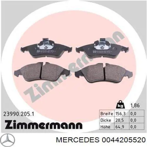 Comprar 0044205520 Mercedes Pastillas delanteras de freno