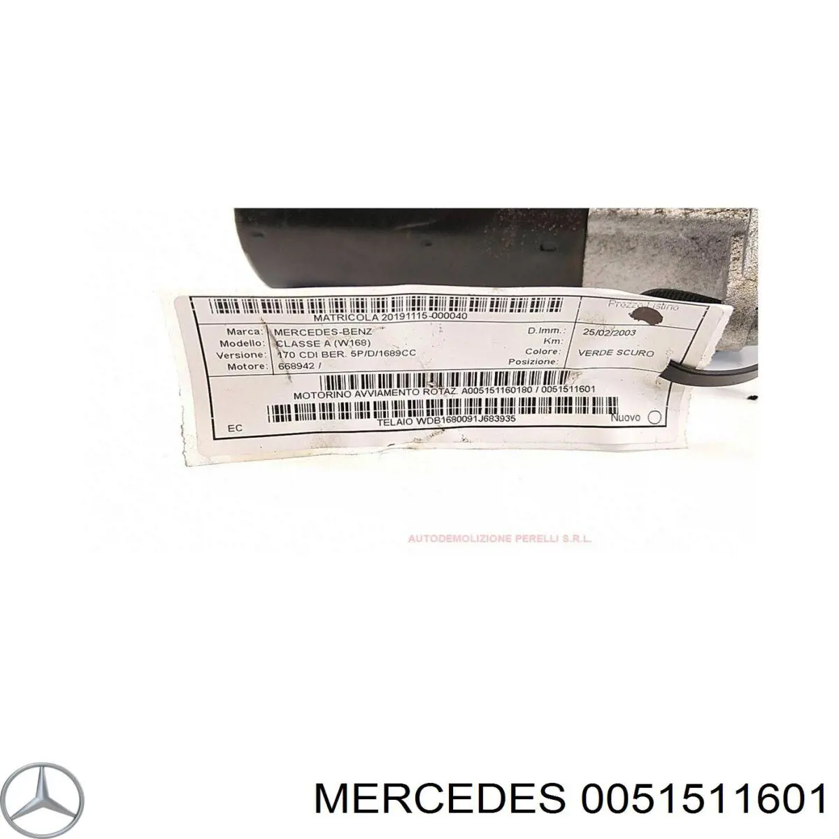 Comprar 0051511601 Mercedes Motores de arranque