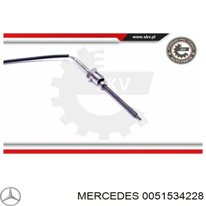 0051534228 Mercedes sensor de temperatura, gas de escape, en catalizador