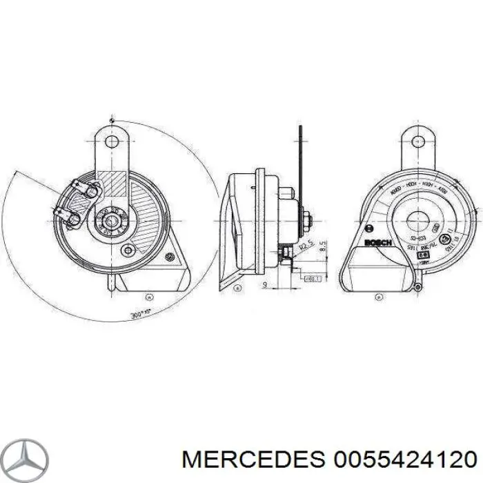 0055424120 Mercedes bocina