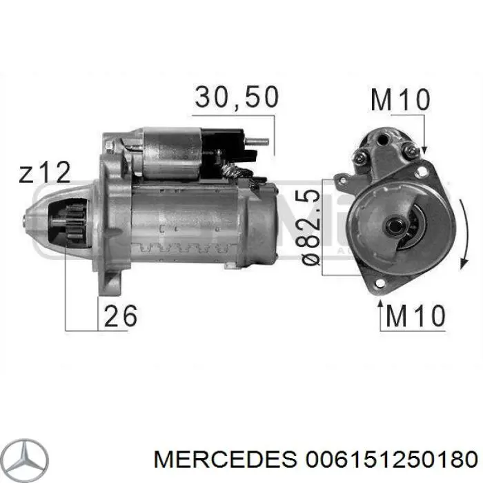 006151250180 Mercedes motor de arranque