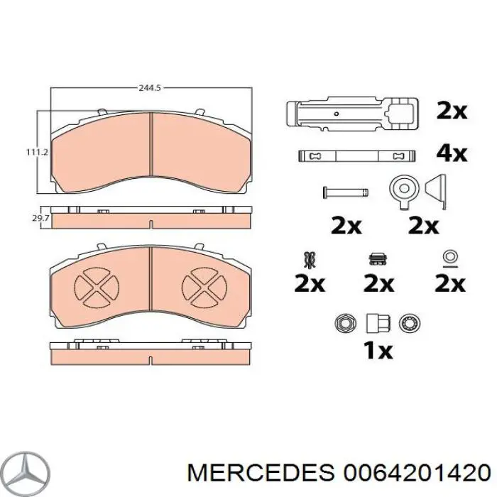 0064201420 Mercedes Pastillas delanteras