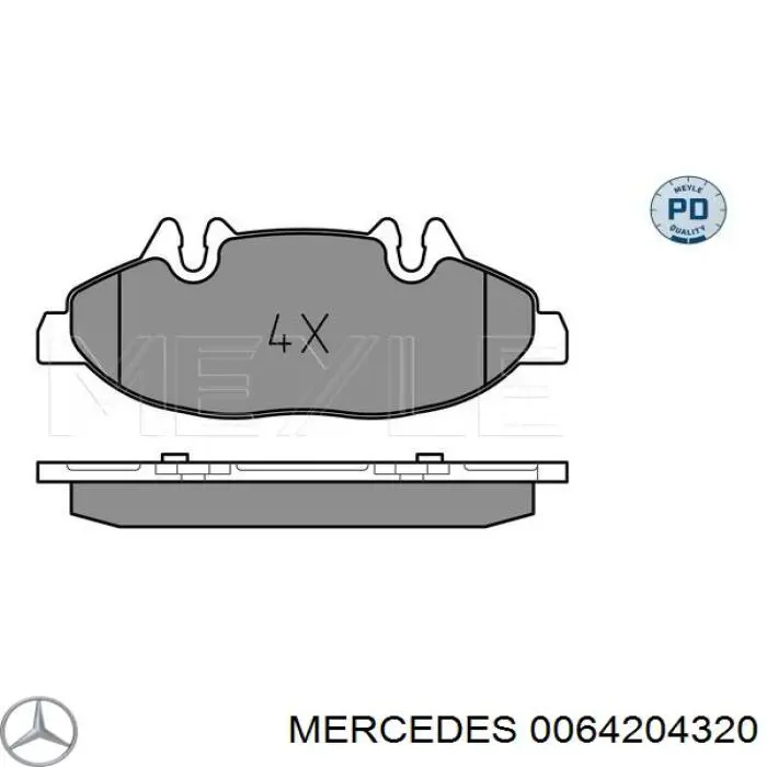 0064204320 Mercedes pastillas de freno delanteras