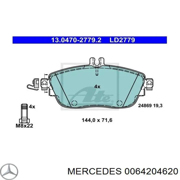 Comprar 0064204620 Mercedes Pastillas delanteras de freno