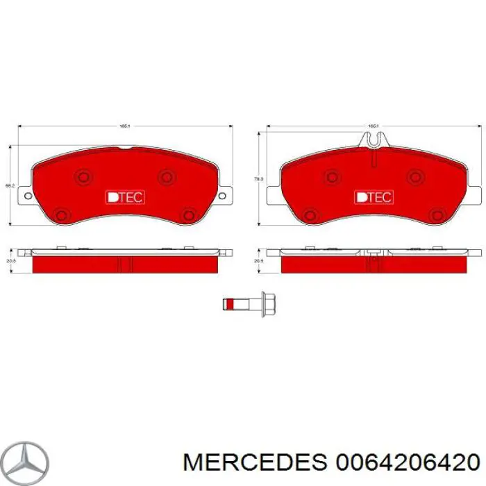 0064206420 Mercedes pastillas de freno delanteras