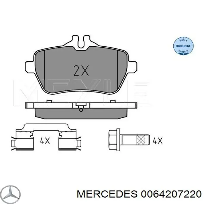 0064207220 Mercedes pastillas de freno traseras