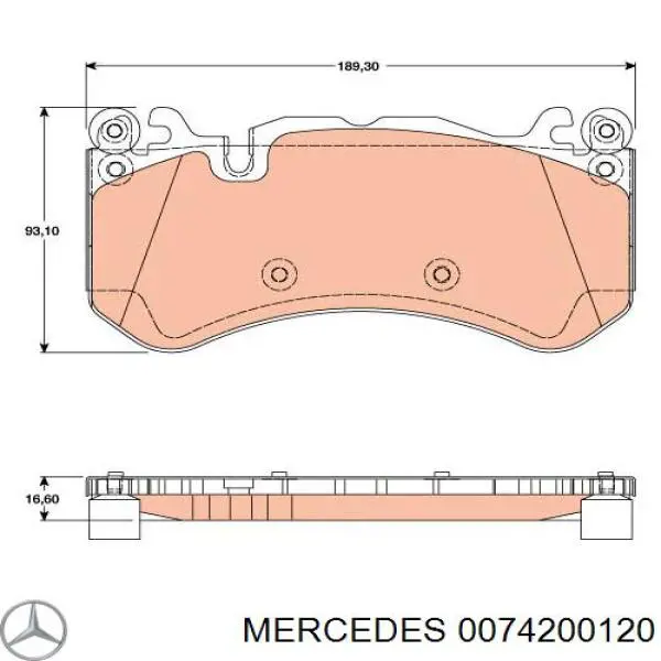 0074200120 Mercedes pastillas de freno delanteras