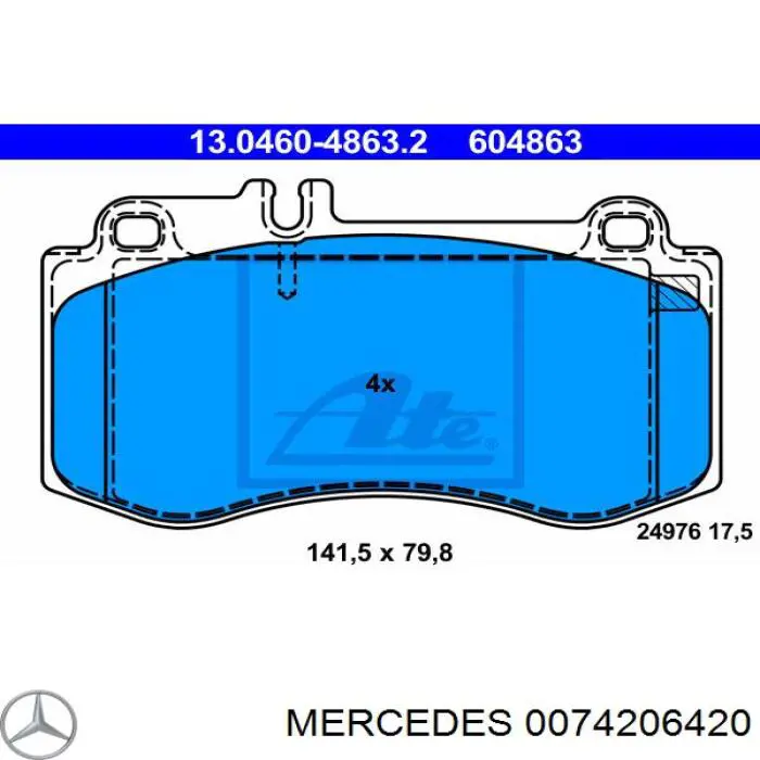 0074206420 Mercedes pastillas de freno delanteras