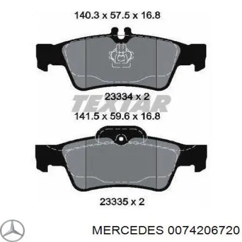Comprar 0074206720 Mercedes Pastillas de freno traseras