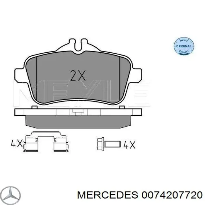 Pastillas traseras Mercedes 0074207720