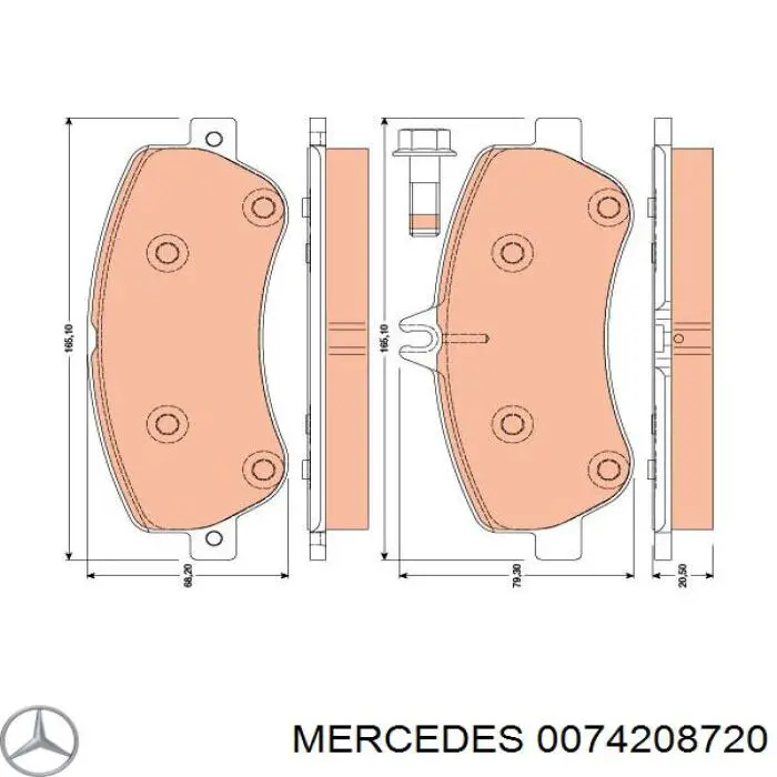 0074208720 Mercedes pastillas de freno delanteras