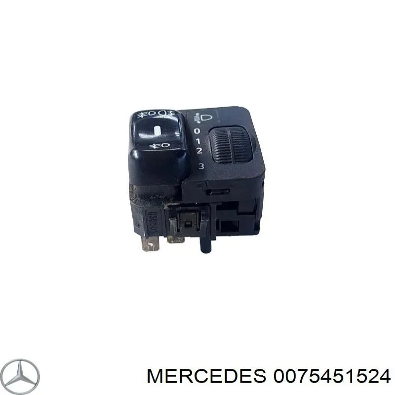0075451524 Mercedes botón de elemento de regulación, regulación del alcance de faros