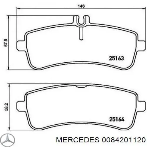 0084201120 Mercedes pastillas de freno traseras