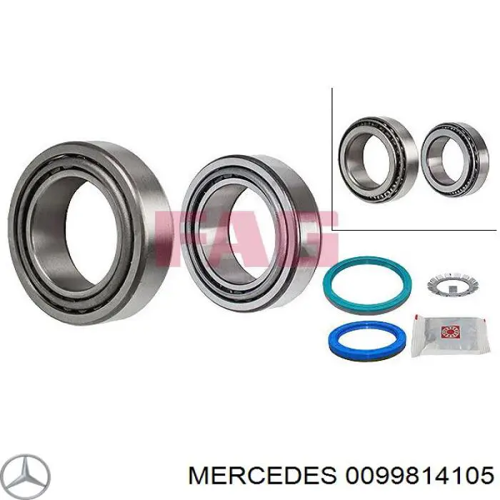 0099814105 Mercedes cojinete interno del cubo de la rueda delantera