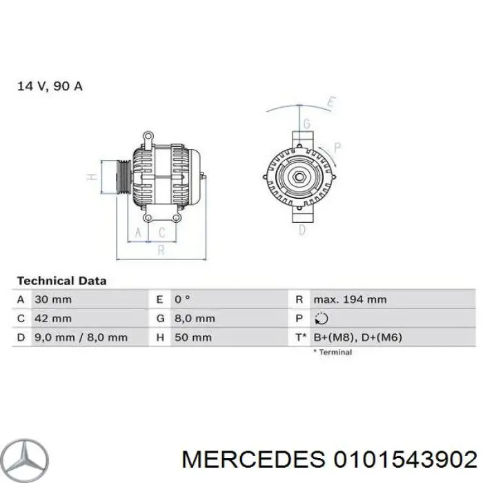 0101543902 Mercedes alternador