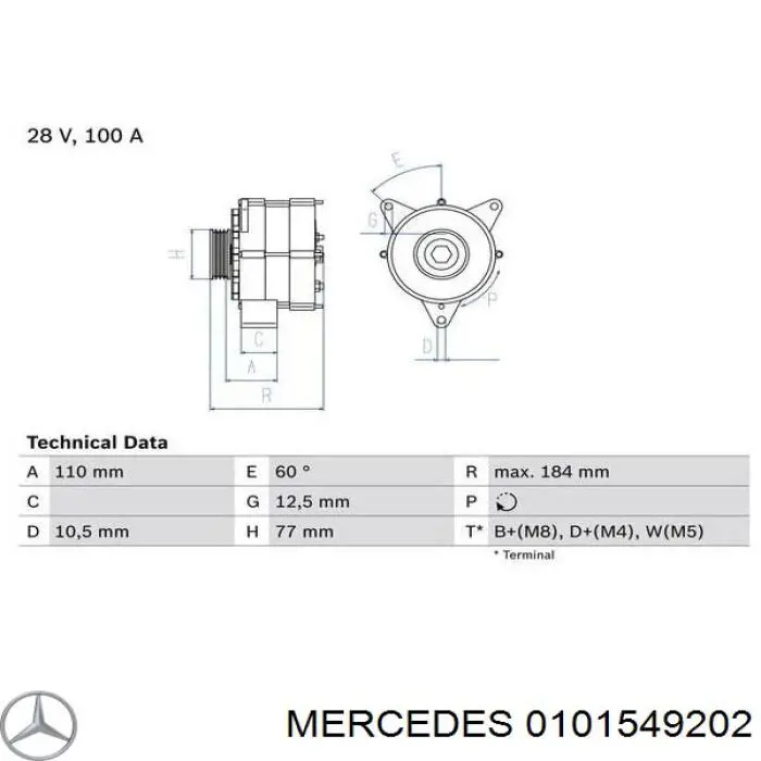 0101549202 Mercedes alternador