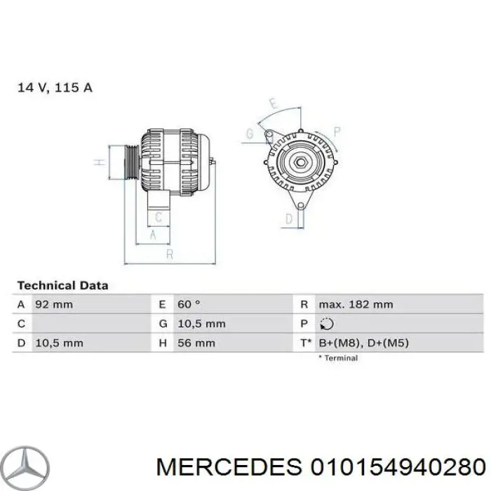 010154940280 Mercedes alternador