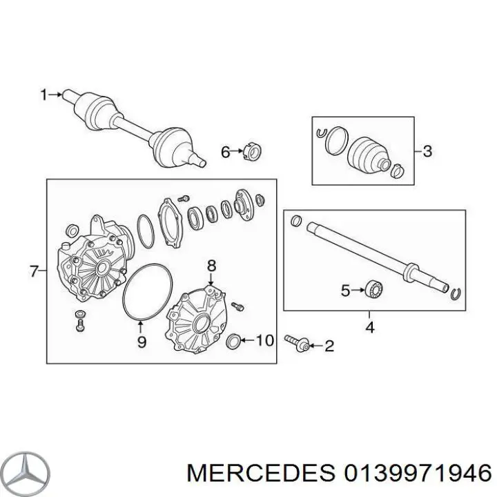 Retén del diferencial del eje delantero Mercedes 0139971946 precio, desde 19,56 EUR