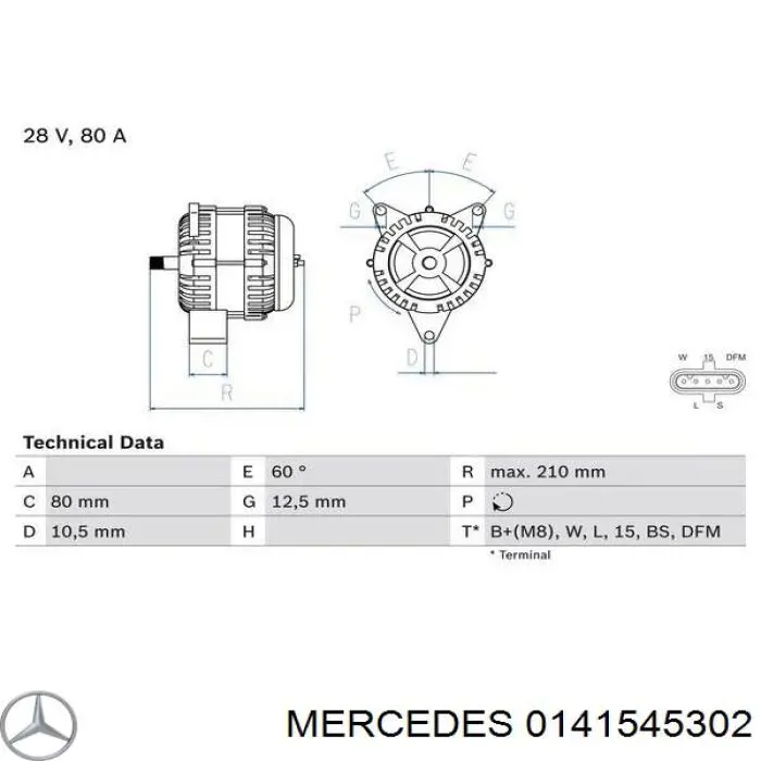 0141545302 Mercedes alternador