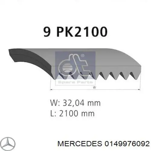 0149976092 Mercedes correa trapezoidal