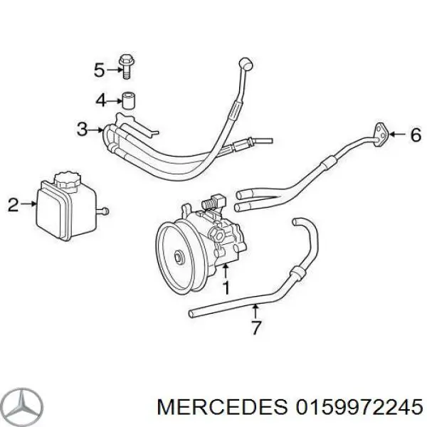 Anillo de sellado de los racores de la cremallera de dirección Mercedes 0159972245