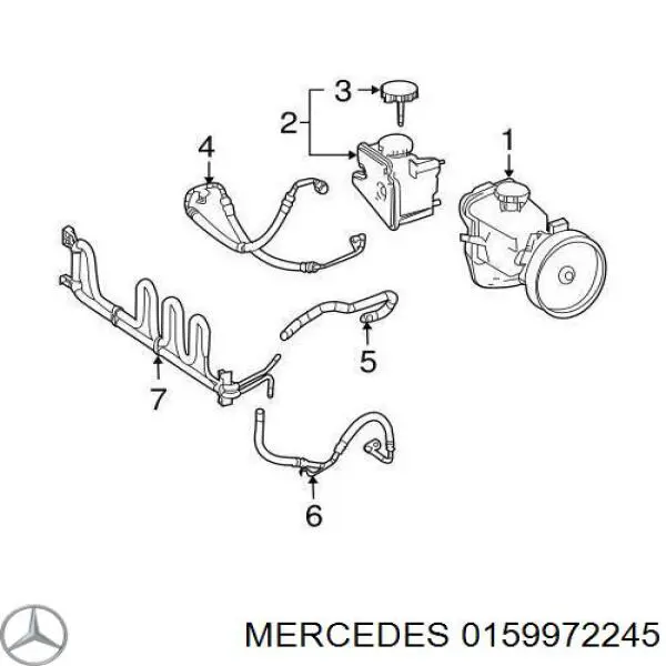 0159972245 Mercedes Anillo de sellado de los racores de la cremallera de dirección