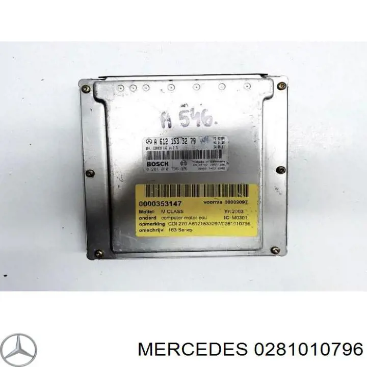 Unidad de control del motor  Mercedes 0281010796 precio, desde 72,46 EUR