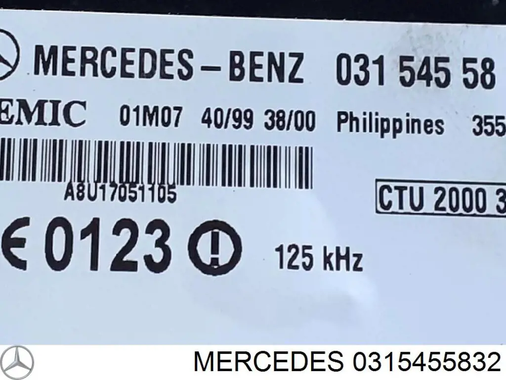 0315455832 Mercedes modulo de control del inmobilizador