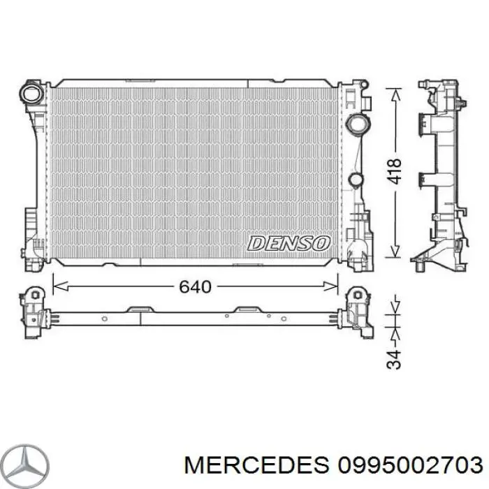 0995002703 Mercedes radiador refrigeración del motor