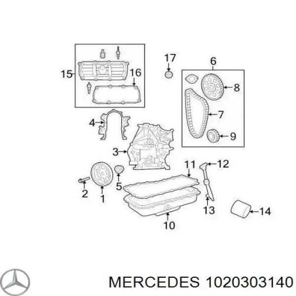 Juego de cojinetes de cigüeñal, cota de reparación (+0,25 mm) Mercedes A1020301640 precio, desde 16,20 EUR