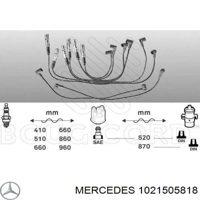 Juego de cables de bujias Mercedes 1021505818 precio, desde 65,59 EUR