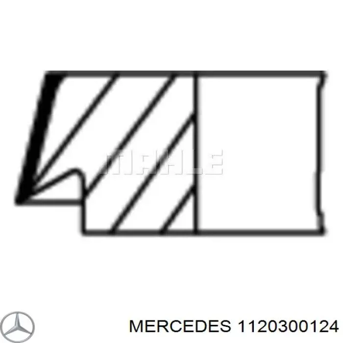 1120300124 Mercedes aros de pistón para 1 cilindro, std