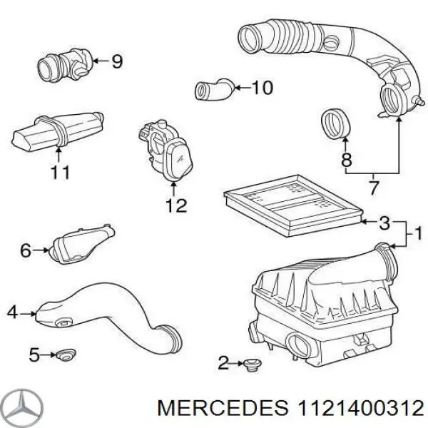 1121400312 Mercedes manguito, alimentación de aire