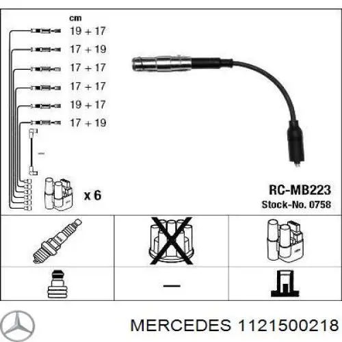 Juego de cables de bujias Mercedes 1121500218 precio, desde 38,23 EUR